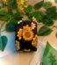 Handmade black and yellow sunflower bangles set by Rojonika – floral design jewelry